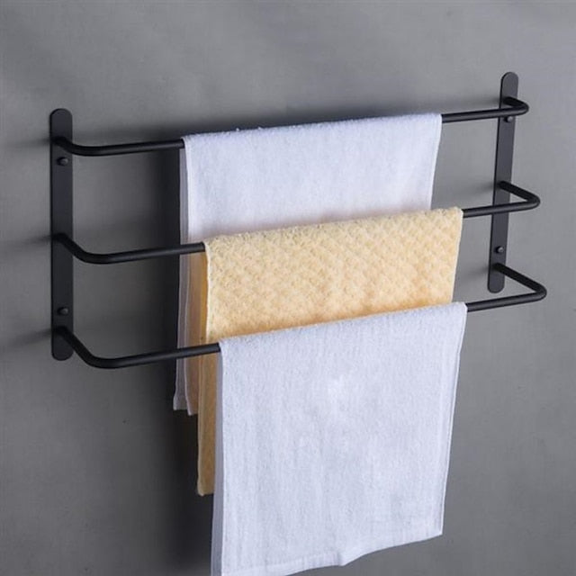 Wall Mounted Towel RackStainless Steel 3-TierTowel Bar Storage Shelf for Bathroom 45/60cm Towel Holder Towel Rail Towel Hanger