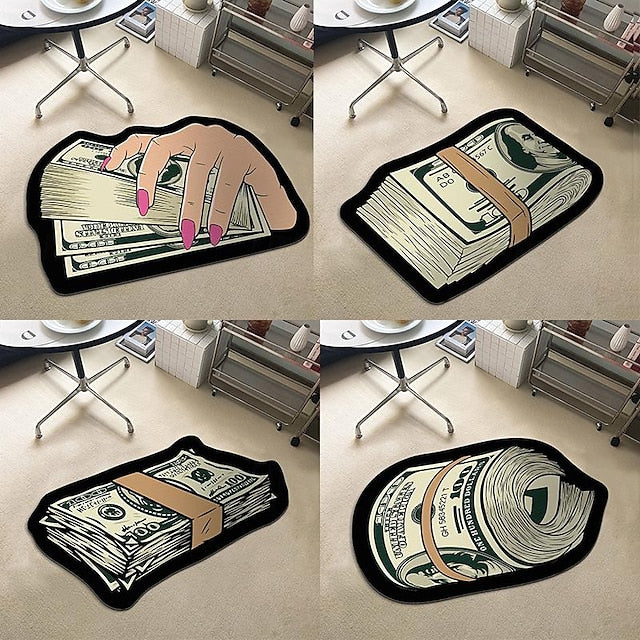 Dollar Bill Rug Art Money Creative Carpet Cozy Soft Bedroom Carpets Bedside Rugs Living Room Decoration Rug Non-Slip Absorbent Floor Mats