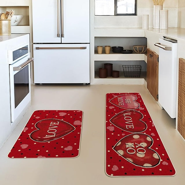 Valentine's Day Area Rug Kitchen Mat Non-Slip Oil Proof Floor Mat Livingroom Rug Indoor Outdoor Mat Bedroom Decor Bathroom Mat Entrance Rug Door Mat