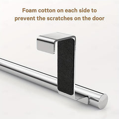 2pcs Stainless Steel No-Drill Over-the-Door Towel Rack: Perfect for Kitchen Cabinet Doors, Back of Doors, Ideal for Hanging Dishcloths, Towels, providing Convenient Storage and Organization