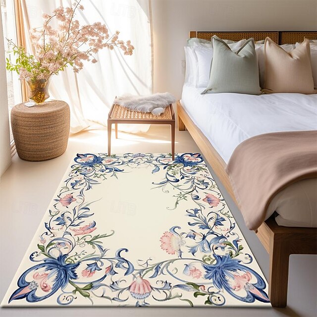 Spring Floral Fruit Area Rug Kitchen Mat Non-Slip Oil Proof Floor Mat Livingroom Rug Indoor Outdoor Mat Bedroom Decor Bathroom Mat Entrance Rug Door Mat Bird Tree of Life