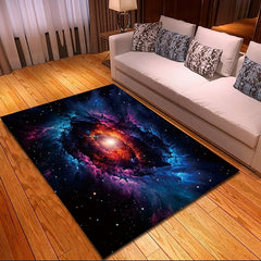 Blacklight Rug UV Reactive Glow in the Dark Area Rug Kitchen Mat Non-Slip Oil Proof Trippy Universe Floor Mat Livingroom Rug Indoor Outdoor Mat Bedroom Decor Bathroom Mat Entrance Rug Door Mat