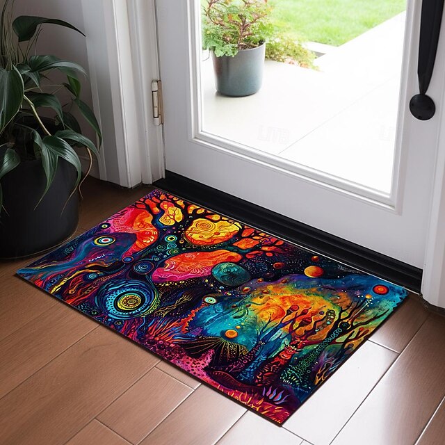 Trippy Psychedelic Monster Doormat Non-Slip Oil Proof Rug Indoor Outdoor Mat Bedroom Decor Bathroom Mat Entrance Rug Door Mat