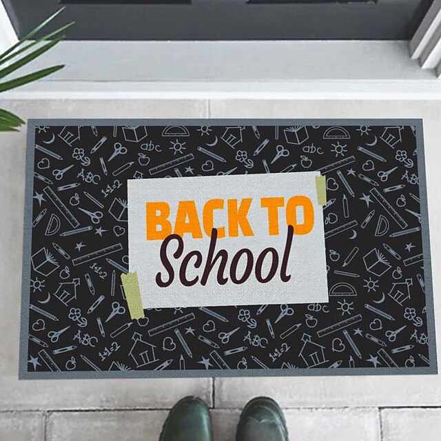 Back to School Doormat Kitchen Mat Floor Mat Non-Slip Area Rug Oil Proof Rug Indoor Outdoor Mat Bedroom Decor Bathroom Mat Entrance Rug