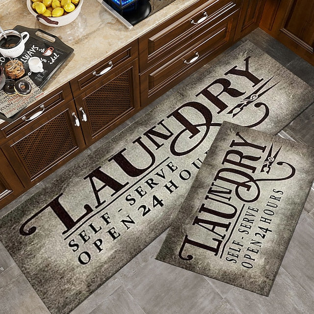 Laundry Mat Rug Kitchen Mat Non-Slip Oil Proof Rug Indoor Outdoor Mat Bedroom Decor Bathroom Mat Entrance Rug Door Mat