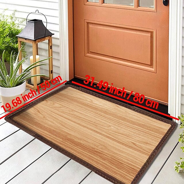 Wooden Plat Doormat Kitchen Mat Floor Mat Non-Slip Area Rug Oil Proof Rug Indoor Outdoor Mat Bedroom Decor Bathroom Mat Entrance Rug