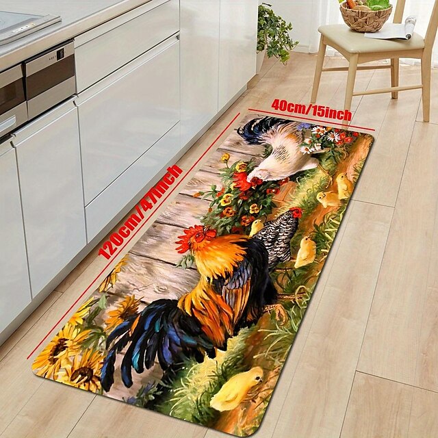 Sunflower Farmhouse Kitchen Rugs Anti Slip Door Mats for Kitchen Floor Kitchen Rugs and Mats Non Skid Waterproof Kitchen Runner Comfort Standing Mat