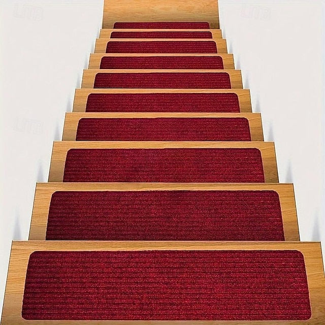 Non-Slip Carpet Stair Treads, Non-Skid Safety Rug, Slip Resistant Indoor Runner For Elders And Pets With Reusable Adhesive