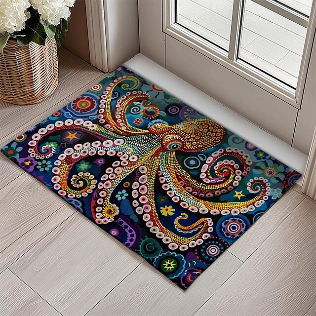 Octopus Doormat Kitchen Mat Floor Mat Non-Slip Area Rug Oil Proof Rug Indoor Outdoor Mat Bedroom Decor Bathroom Mat Entrance Rug