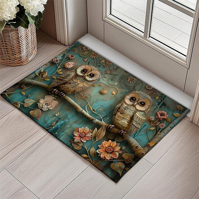 Owl 3D Painting Doormat Kitchen Mat Floor Mat Non-Slip Area Rug Oil Proof Rug Indoor Outdoor Mat Bedroom Decor Bathroom Mat Entrance Rug