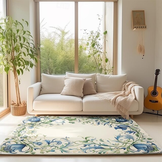 Spring Floral Fruit Area Rug Kitchen Mat Non-Slip Oil Proof Floor Mat Livingroom Rug Indoor Outdoor Mat Bedroom Decor Bathroom Mat Entrance Rug Door Mat Bird Tree of Life