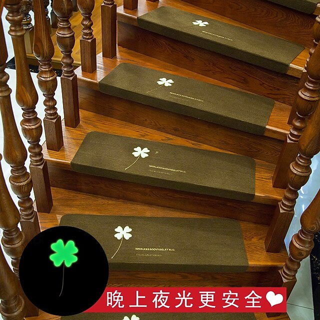 Step Carpet Blacklight Night Style Non-Slip Carpet Stair Treads for Kids Elders and Pets Plant Design Stair Tread Mats