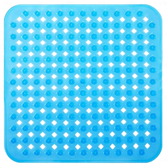 Shower Mats with Drain Hole - Non-Slip Bathtub Mat for Bathroom, Anti-Mildew, Quick-Drying, Comfortable and Safe for Kids and Elderly