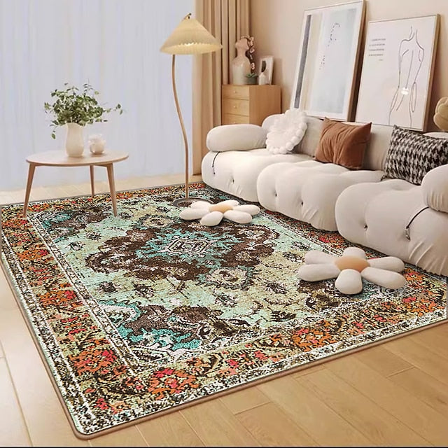 Bohemian Imitaiton Wool Area Rug Kitchen Mat Non-Slip Oil Proof Floor Mat Livingroom Rug Indoor Outdoor Mat Bedroom Decor Bathroom Mat Entrance Rug Door Mat