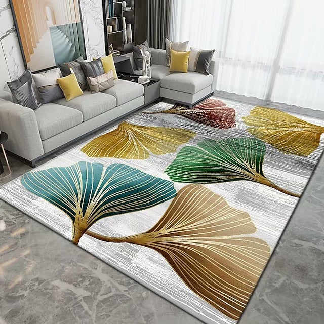 3D Printing Carpet Leaf Printing Floor Mat Square Living Room Bedroom Carpet Door Mat