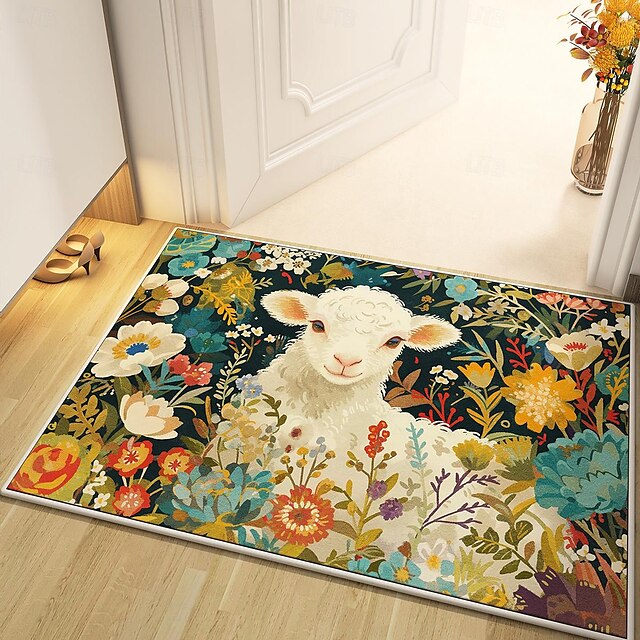 Sheep Doormat Kitchen Mat Floor Mat Non-Slip Area Rug Oil Proof Rug Indoor Outdoor Mat Bedroom Decor Bathroom Mat Entrance Rug