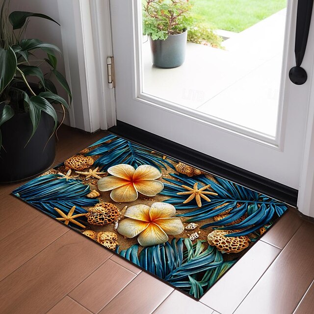 Beach Starfishes Doormat Kitchen Mat Floor Mat Non-Slip Area Rug Oil Proof Rug Indoor Outdoor Mat Bedroom Decor Bathroom Mat Entrance Rug