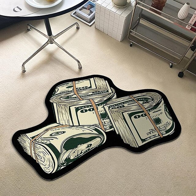 Dollar Bill Rug Art Money Creative Carpet Cozy Soft Bedroom Carpets Bedside Rugs Living Room Decoration Rug Non-Slip Absorbent Floor Mats