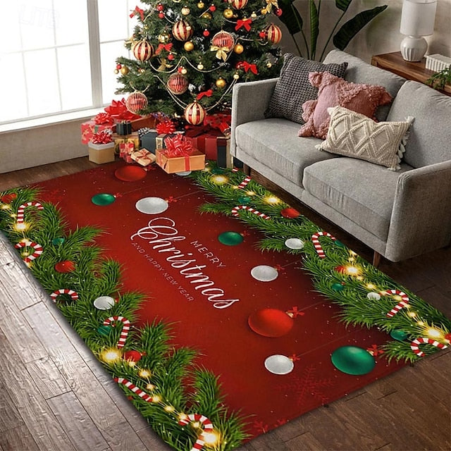 Christmas Decorations Area Rug Kitchen Mat Non-Slip Oil Proof Floor Mat Livingroom Rug Indoor Outdoor Mat Bedroom Decor Bathroom Mat Entrance Rug Door Mat