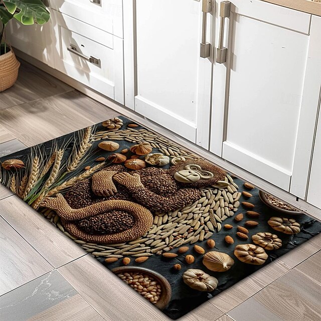 Fish Meat Doormat Kitchen Mat Floor Mat Non-Slip Area Rug Oil Proof Rug Indoor Outdoor Mat Bedroom Decor Bathroom Mat Entrance Rug