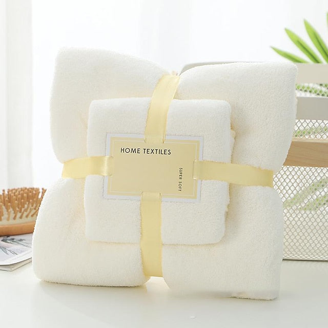 Bath Towels Set for Bathroom,Thick,Soft&Absorbent Fleece Bath Towels,1PC Bath Towel&1PC Hand Towel,Microfiber Quick Dry Bath Towel,Multipurpose Bath Sheets Towels for Bath, Gym and Spa