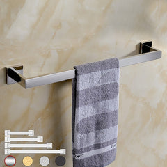 Towel Bar Stainless Steel Bathroom Shelf Electroplated Towel Rail Bathroom Single Rod Wall Mounted 1PC Chrome and Painted Finish