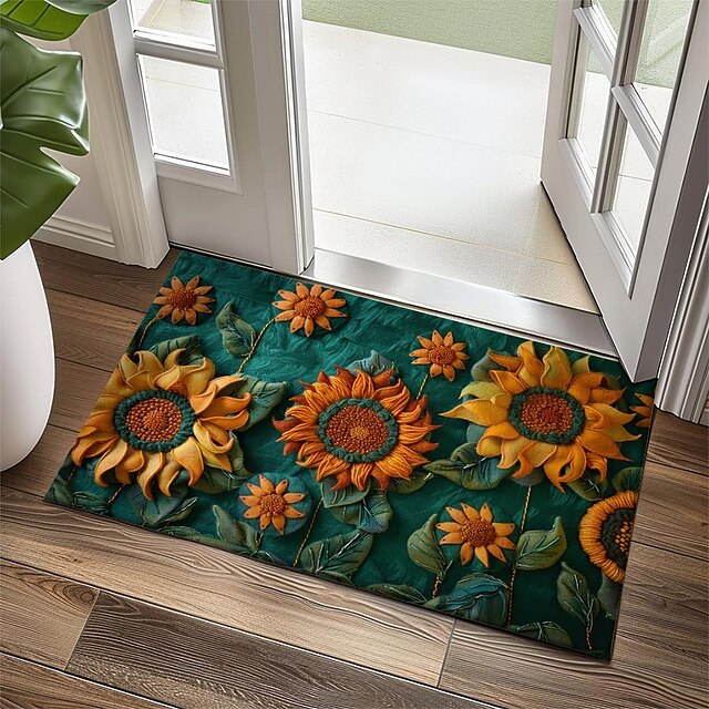 Autumn Sunflowers Doormat Kitchen Mat Floor Mat Non-Slip Area Rug Oil Proof Rug Indoor Outdoor Mat Bedroom Decor Bathroom Mat Entrance Rug