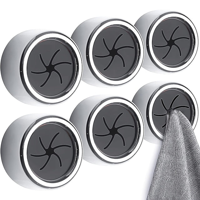 2pcs Towel Holder, Self Adhesive Wall Dish Towel Hook, Round Wall Mount Towel Holder For Bathroom, Kitchen And Home, Wall, Cabinet, Garage, No Drilling Required