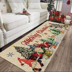 Christmas Decorations Xmas Area Rug Gnomes Non Slip Floor Mat Bedside Livingroom Bedroom Indoor Outdoor