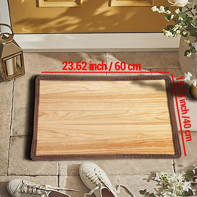 Wooden Plat Doormat Kitchen Mat Floor Mat Non-Slip Area Rug Oil Proof Rug Indoor Outdoor Mat Bedroom Decor Bathroom Mat Entrance Rug