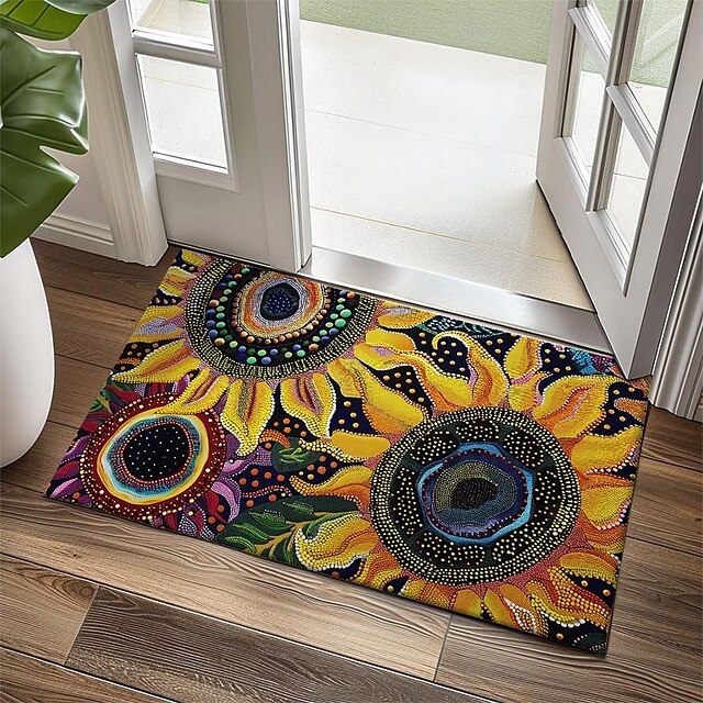 Big Sun Flowers Doormat Floor Mats Washable Rugs Kitchen Mat Non-Slip Oil Proof Rug Indoor Outdoor Mat Bedroom Decor Bathroom Mat Entrance Rug