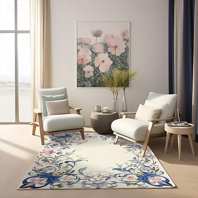 Spring Floral Fruit Area Rug Kitchen Mat Non-Slip Oil Proof Floor Mat Livingroom Rug Indoor Outdoor Mat Bedroom Decor Bathroom Mat Entrance Rug Door Mat Bird Tree of Life