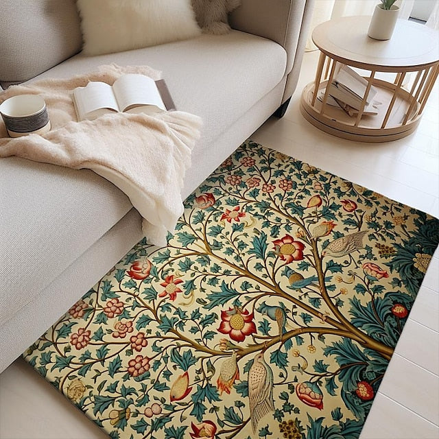 Inspired by William Morris Area Rug Kitchen Mat Non-Slip Oil Proof Floor Mat Livingroom Rug Indoor Outdoor Mat Bedroom Decor Bathroom Mat Entrance Rug Door Mat Bird Tree of Life