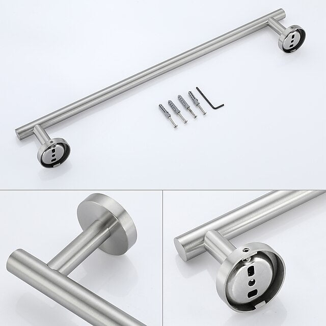 Wall Mounted Towel Rail, Bath Accessories Thicken Stainless Steel Shower Towel Rack for Bathroom, Towel Holder 30-60cm