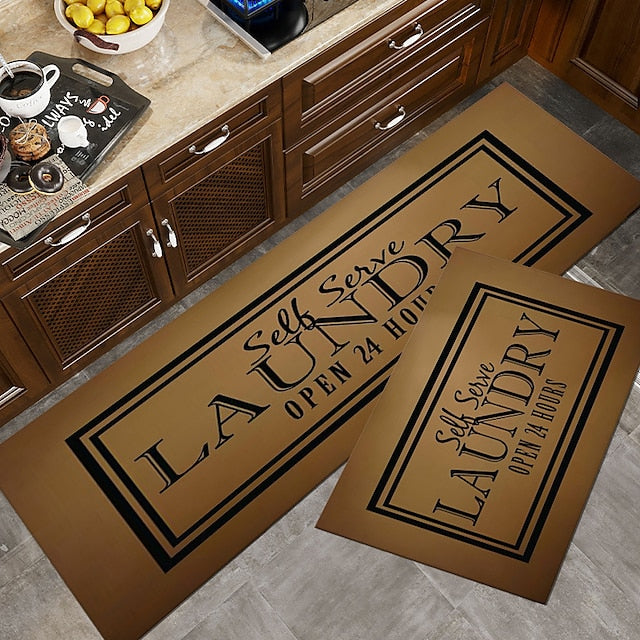 Laundry Mat Rug Kitchen Mat Non-Slip Oil Proof Rug Indoor Outdoor Mat Bedroom Decor Bathroom Mat Entrance Rug Door Mat