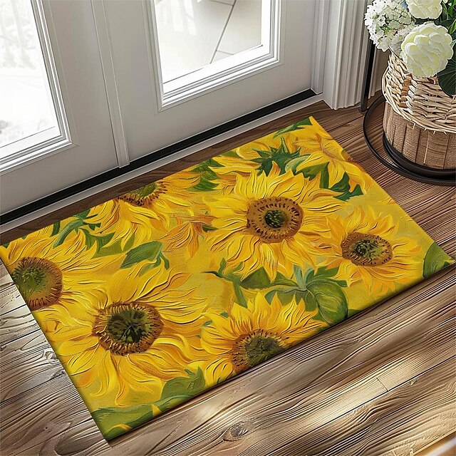 Autumn Sunflowers Doormat Kitchen Mat Floor Mat Non-Slip Area Rug Oil Proof Rug Indoor Outdoor Mat Bedroom Decor Bathroom Mat Entrance Rug