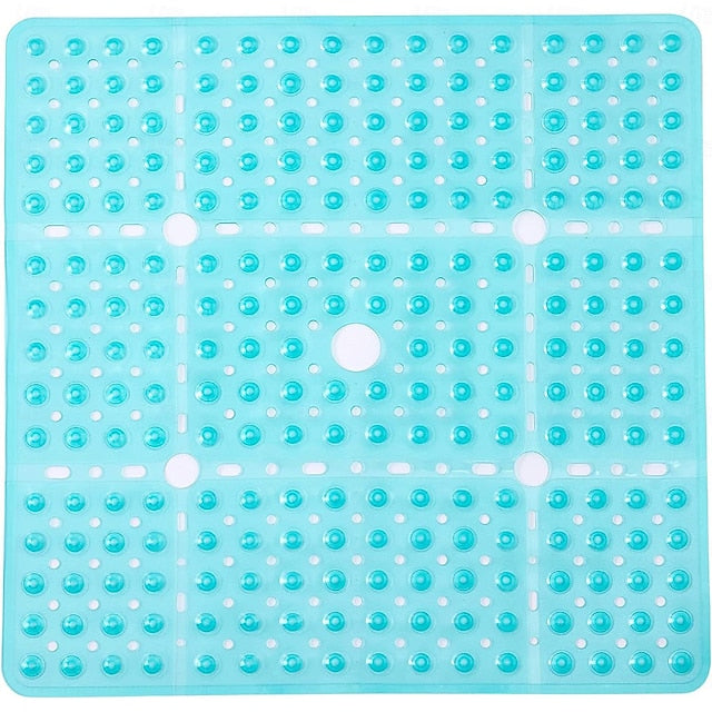 Shower Mats Rubber Shower Mat with Drain Hole - Non-Slip Bathtub Mat for Bathroom, Anti-Mildew, Quick-Drying, Comfortable and Safe for Kids and Elderly