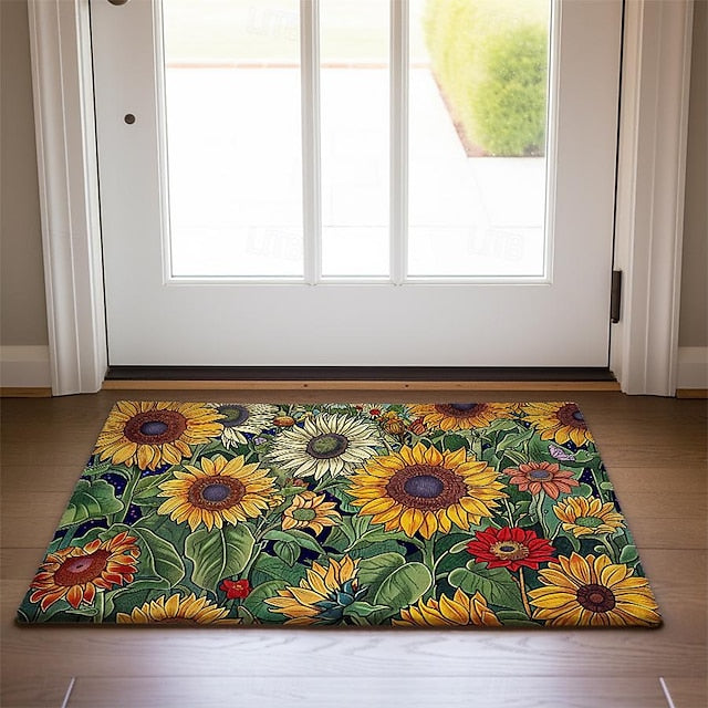 Autumn Sunflowers Doormat Kitchen Mat Floor Mat Non-Slip Area Rug Oil Proof Rug Indoor Outdoor Mat Bedroom Decor Bathroom Mat Entrance Rug