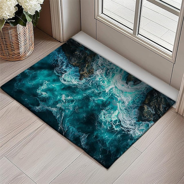 Beach View Doormat Kitchen Mat Floor Mat Non-Slip Area Rug Oil Proof Rug Indoor Outdoor Mat Bedroom Decor Bathroom Mat Entrance Rug