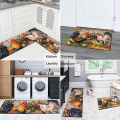 Farmhouse Chicken Area Rug Kitchen Mat Non-Slip Oil Proof Floor Mat Livingroom Rug Indoor Outdoor Mat Bedroom Decor Bathroom Mat Entrance Rug Door Mat