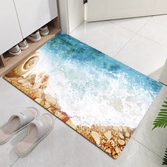 Beach Starfish Beach Collection Pattern Flannel Fabric Print Home Entrance Mattress Bathroom Mattress Mattress