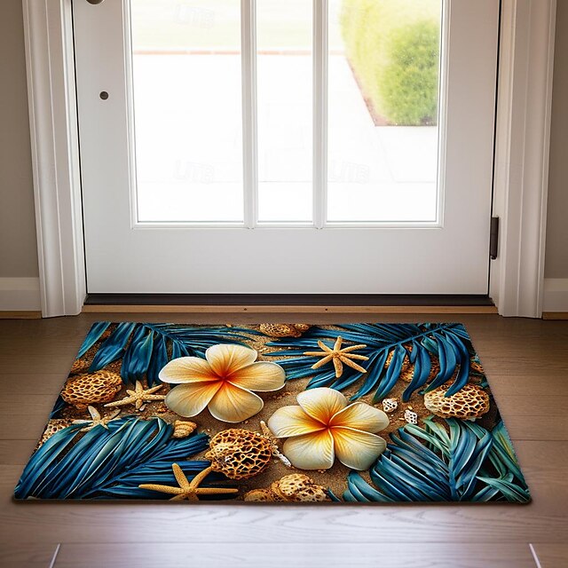 Beach Starfishes Doormat Kitchen Mat Floor Mat Non-Slip Area Rug Oil Proof Rug Indoor Outdoor Mat Bedroom Decor Bathroom Mat Entrance Rug