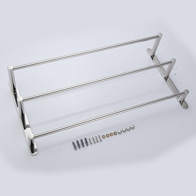 3-Tiers Towel Rack Stainless Steel Bath Towel Bar  Towel Rail Wall Mount Mirror Polished Silvery 60/70cm