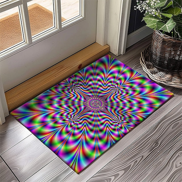 3D Vortex Doormat Kitchen Mat Floor Mat Non-Slip Area Rug Oil Proof Rug Indoor Outdoor Mat Bedroom Decor Bathroom Mat Entrance Rug Optical Illusion