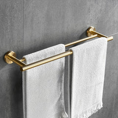 Towel Rack Wall Mounted Stainless Steel Towel Bar 2-tier Towel Rail (Golden/Chrome/Black/Brushed Nickel)