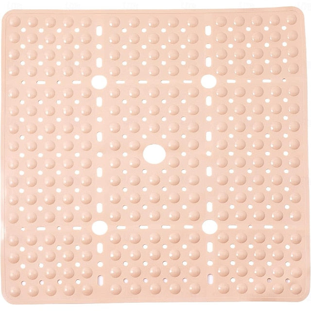 Shower Mats Rubber Shower Mat with Drain Hole - Non-Slip Bathtub Mat for Bathroom, Anti-Mildew, Quick-Drying, Comfortable and Safe for Kids and Elderly