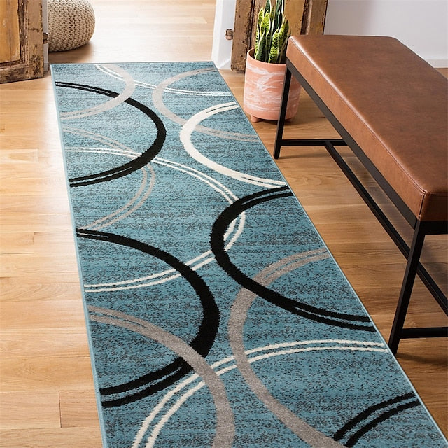 Geometric Runner Rug Kitchen Mat Non-Slip Oil Proof Rug Indoor Outdoor Mat Bedside Bedroom Decor Bathroom Mat Entrance Rug Door Mat