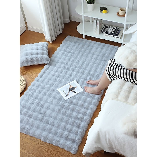 Plush Carpet, Bedroom, Bedside Blanket, Cream Air Bubble Plush, Living Room, Imitation Rabbit Blanket, Floor Mat