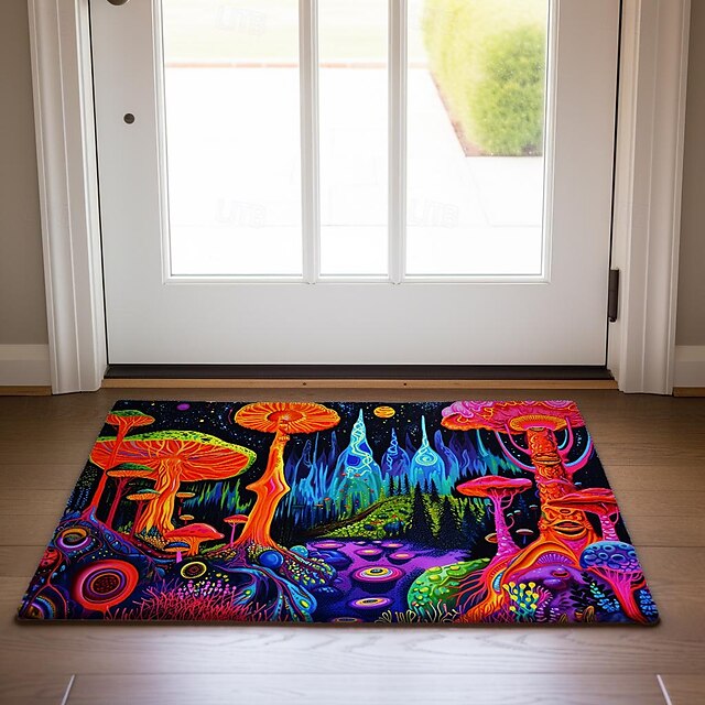 Trippy Psychedelic Monster Doormat Non-Slip Oil Proof Rug Indoor Outdoor Mat Bedroom Decor Bathroom Mat Entrance Rug Door Mat