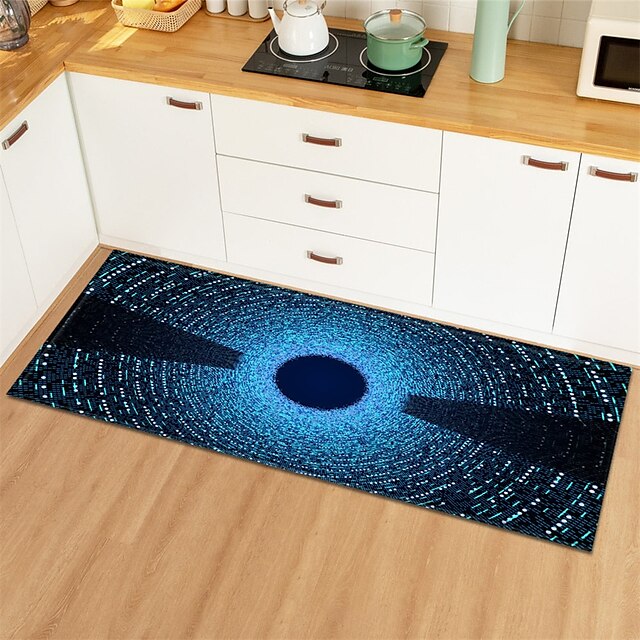 3D Vortex Pattern Area Rug Kitchen Mat Non-Slip Oil Proof Floor Mat Livingroom Rug Indoor Outdoor Mat Bedroom Decor Bathroom Mat Entrance Rug Door Mat